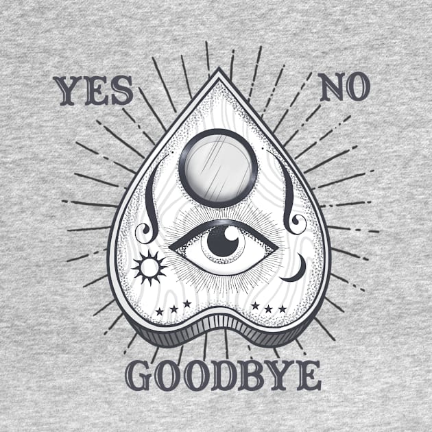 Yes No Goodbye Magic Ouija Vintage Planchette Design by LittleBunnySunshine